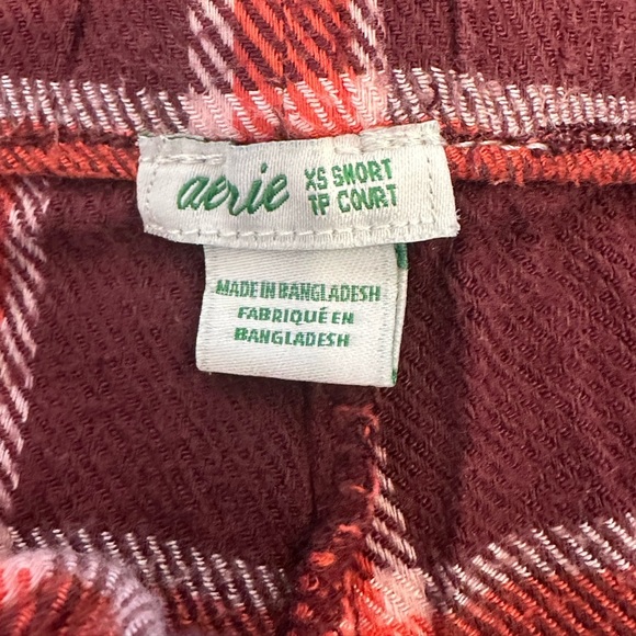 Aerie Plaid Jogger Lounge Pants Red Brown Elastic Waist Kids Approx Age 7–8 - Picture 4 of 4